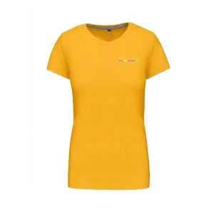 Dames t-shirt korte mouwen geel