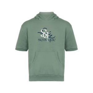 Senvique hoodie earthy green shortsleeve